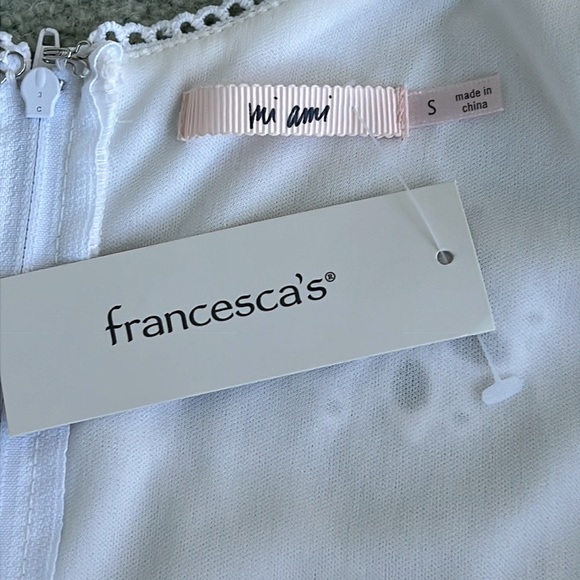 NWT Francesca’s White Eyelet Mini Dress - Picture 5 of 5